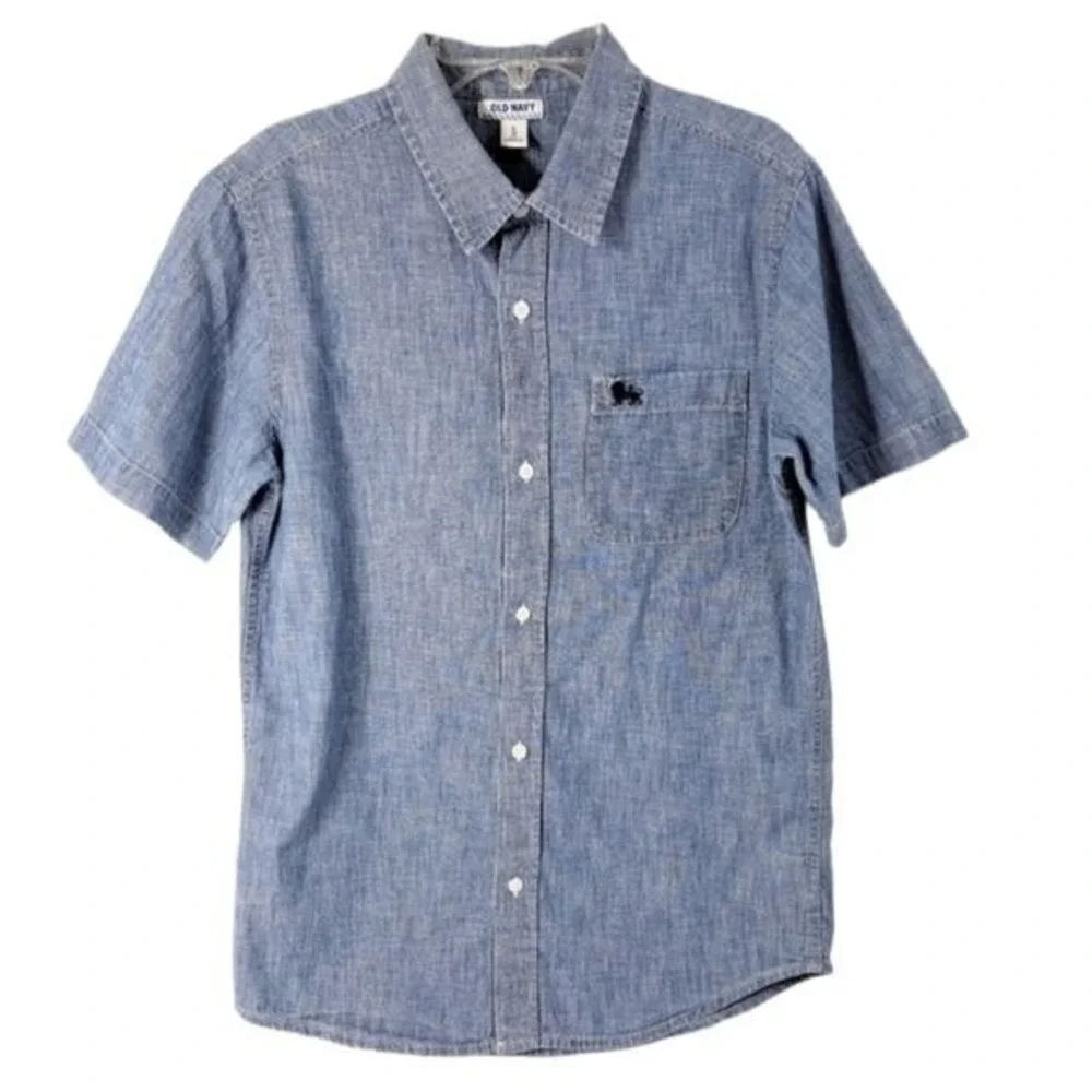 Old Navy Boys‎ Baby Blue Button-Down Collared Shirt Size XL TG XG
